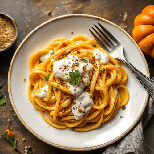Cremige Kürbis-Fettuccine Alfredo – Herbstlich inspiriert