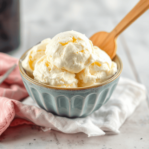 Cremiges Low Carb Vanilleeis mit echter Vanille