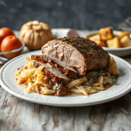 Kasseler mit Sauerkraut und Kartoffeln