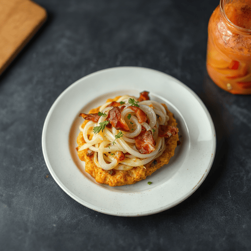 Knusprige Schweizer Rösti mit Speck und Zwiebeln