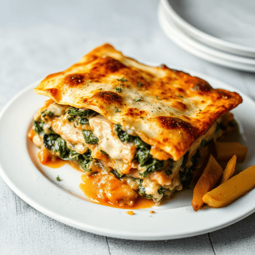 Köstliche Lachs-Spinat-Lasagne mit cremiger Béchamelsauce
