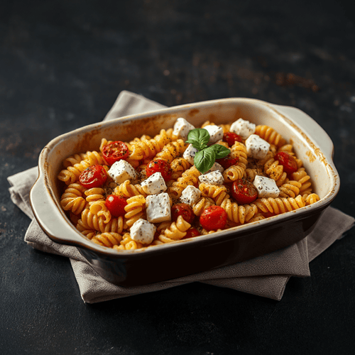 Köstliche Pasta mit Ofen-Feta und Tomatensauce