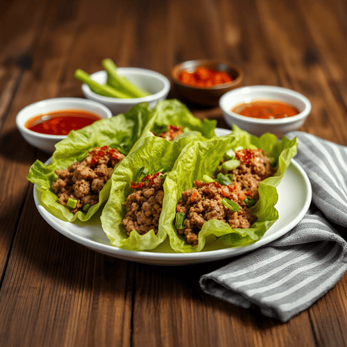 Scharfe Hähnchen Salat Wraps