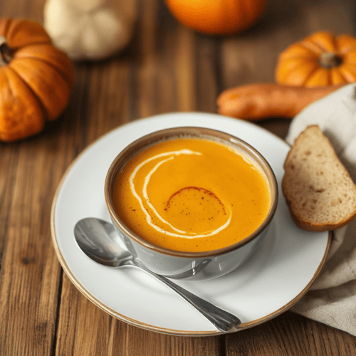 Süße Kürbis-Süßkartoffel-Suppe