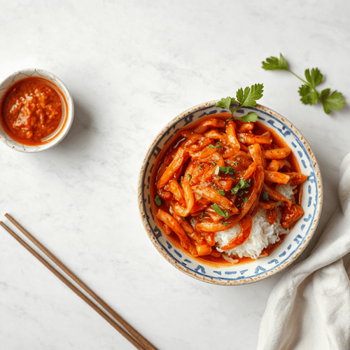 Traditionelles Kimchi mit Äpfeln und Ingwer