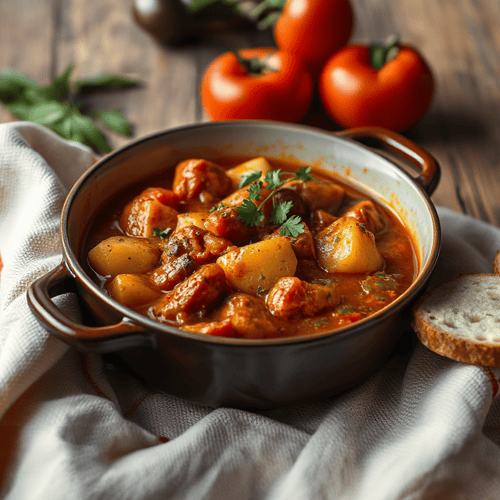 Ungarisches Kesselgulasch mit Paprika und Kartoffeln