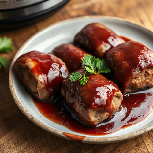 Zarte Rinderrouladen mit Rotweinsauce aus dem Schnellkochtopf