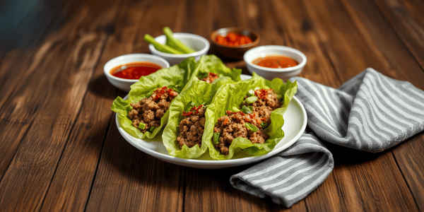 Scharfe Hähnchen Salat Wraps
