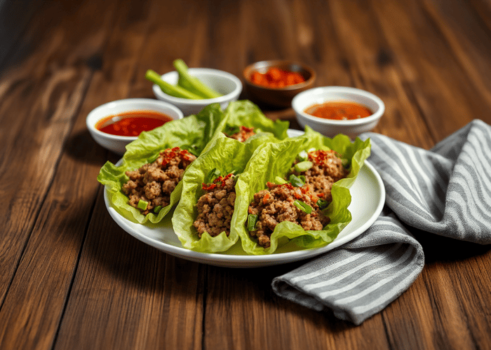 Scharfe Hähnchen Salat Wraps